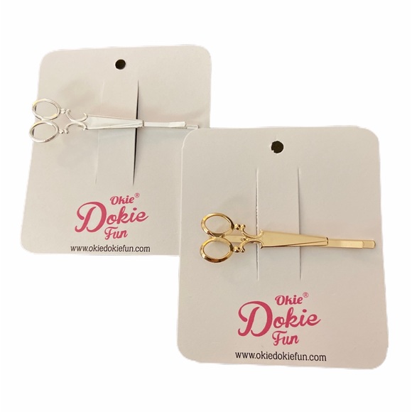 Vintage  Mini Scissor  Sliver and Gold Hairpin Set - Picture 3 of 5